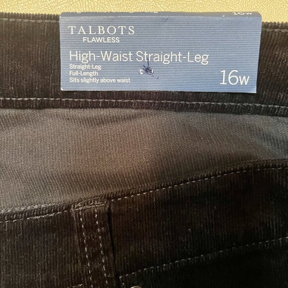Talbots High-Rise Straight-Leg Cords Black size 16W - Picture 13 of 13